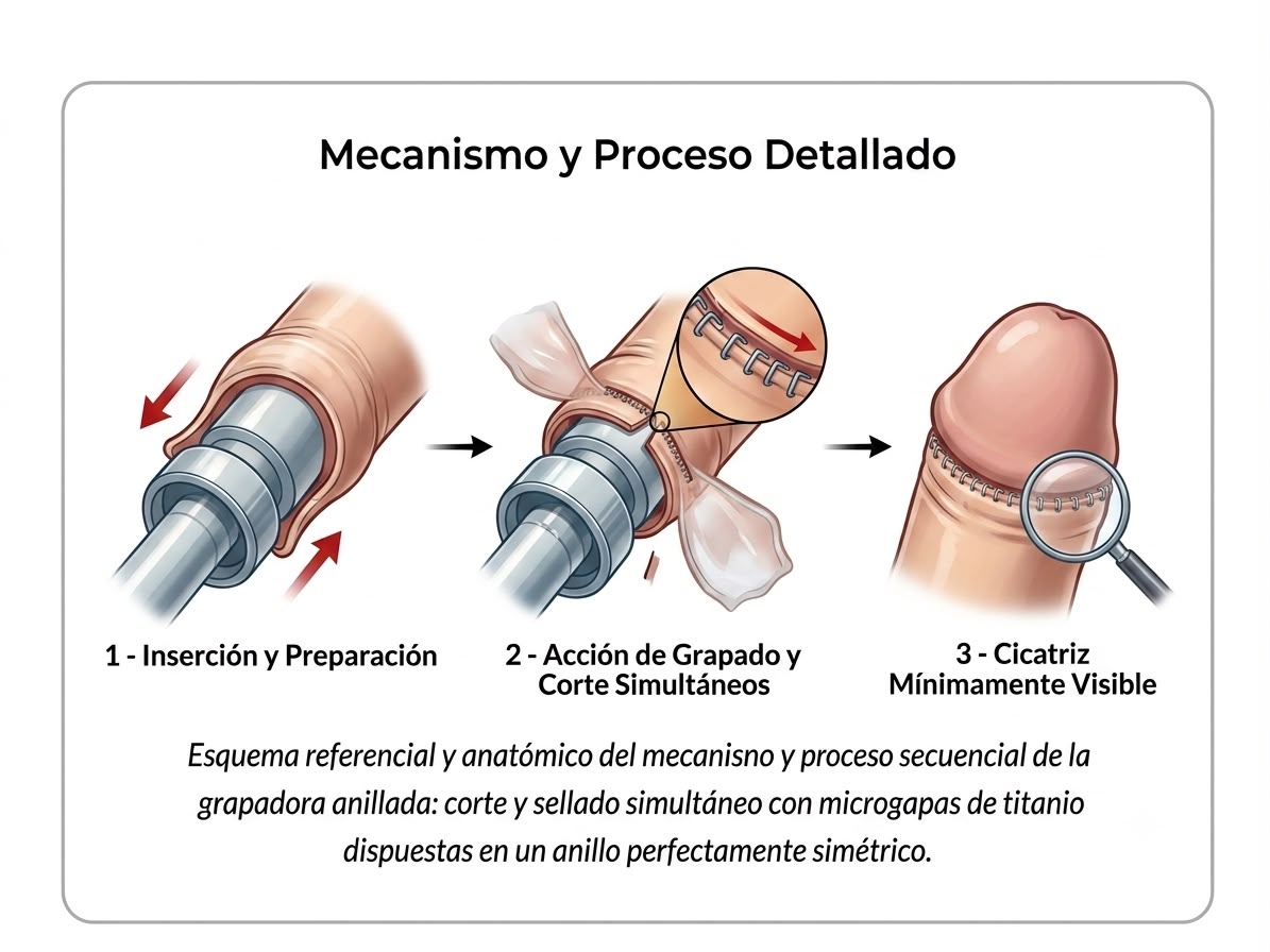 Resultado de circuncisión estética con grapadora (stapler)